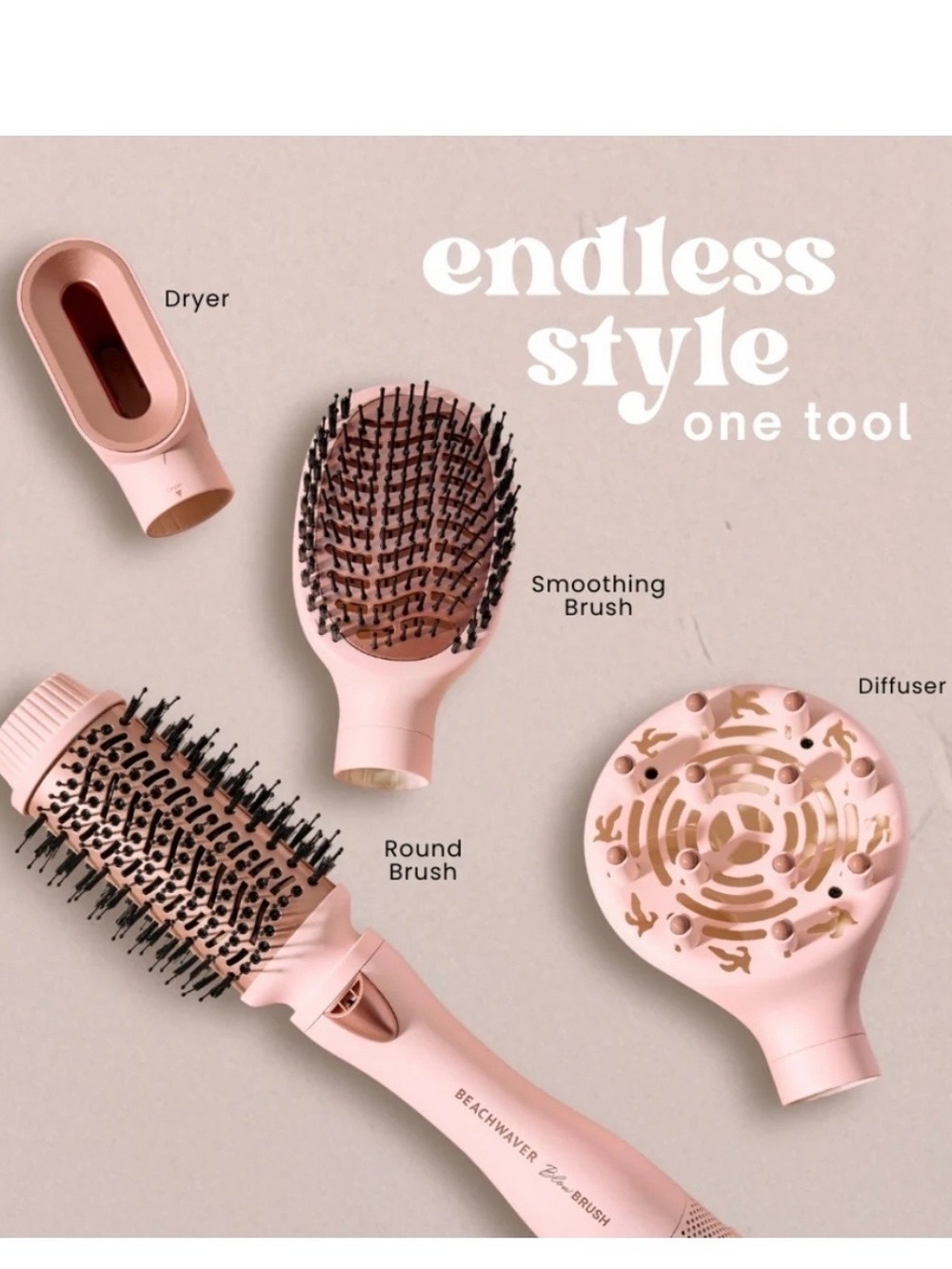 Beachwaver Pink 4-in-1 Women’s Hot Air Styling Brush